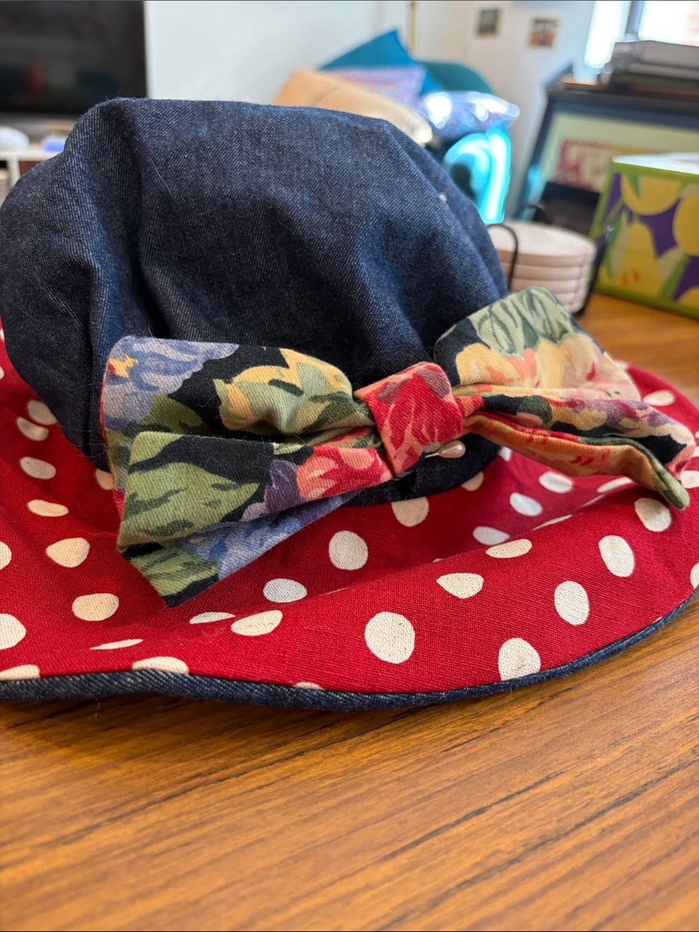 Reversible denim sunhat - Picture 2 of 4